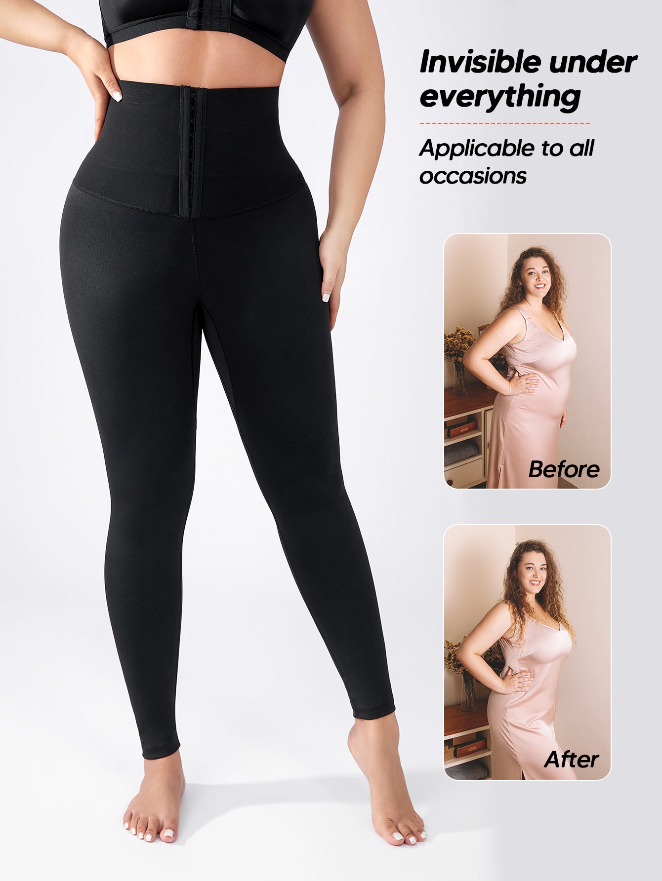 Women Compression Corset Waist Trainer Pants Body Shaper High Waisted Leggings