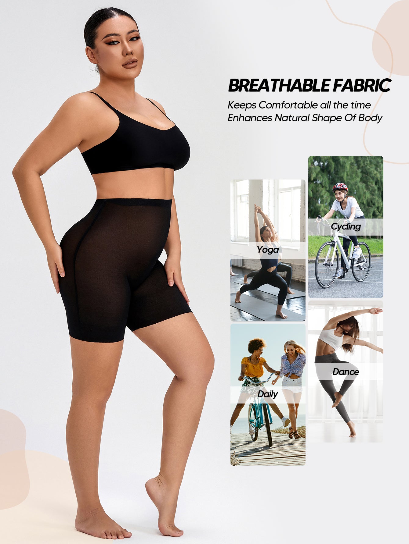Sheer Sculpt Shaping Boyshorts Panties for Women Slip Shorts Underwear