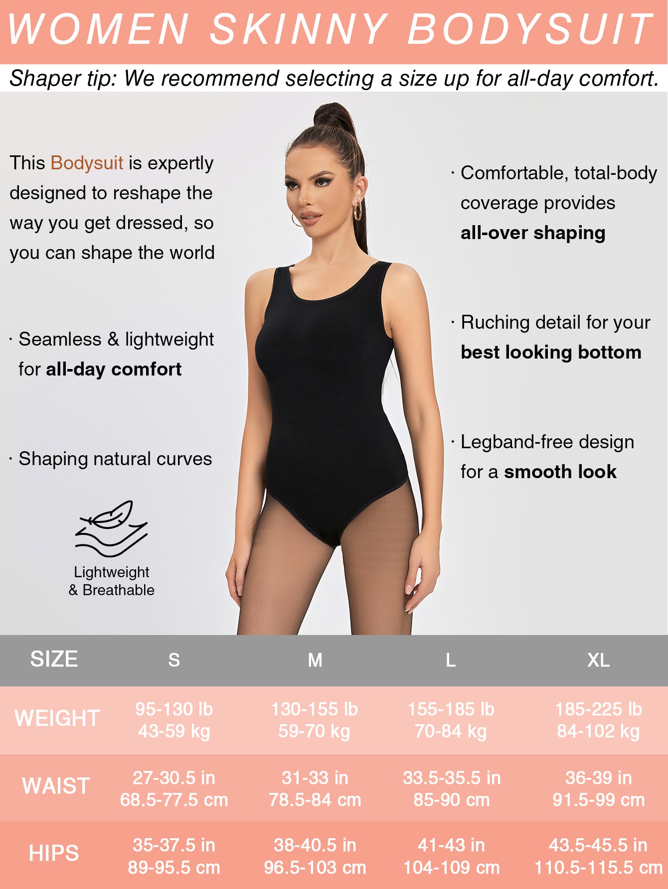 Basic Bodysuits for Women Seamless Body Shaper Sleeveless Tank Top Bodysuit