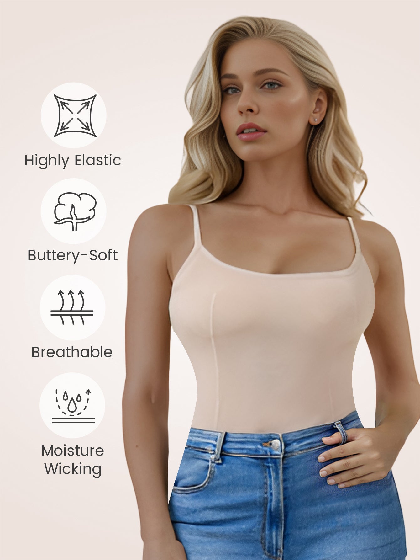 Backless Shapewear Bodysuit Thong Light Compression Sleeveless Body shaper