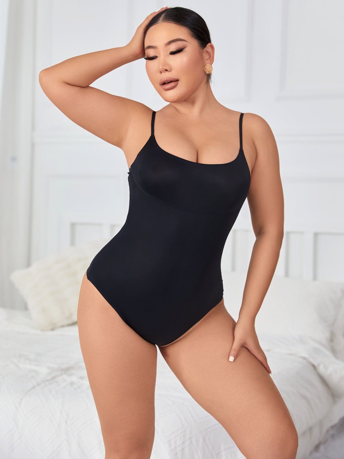 Tummy Control Faja for Women Seamless Bodysuit Sleeveless Thong Cami Leotard